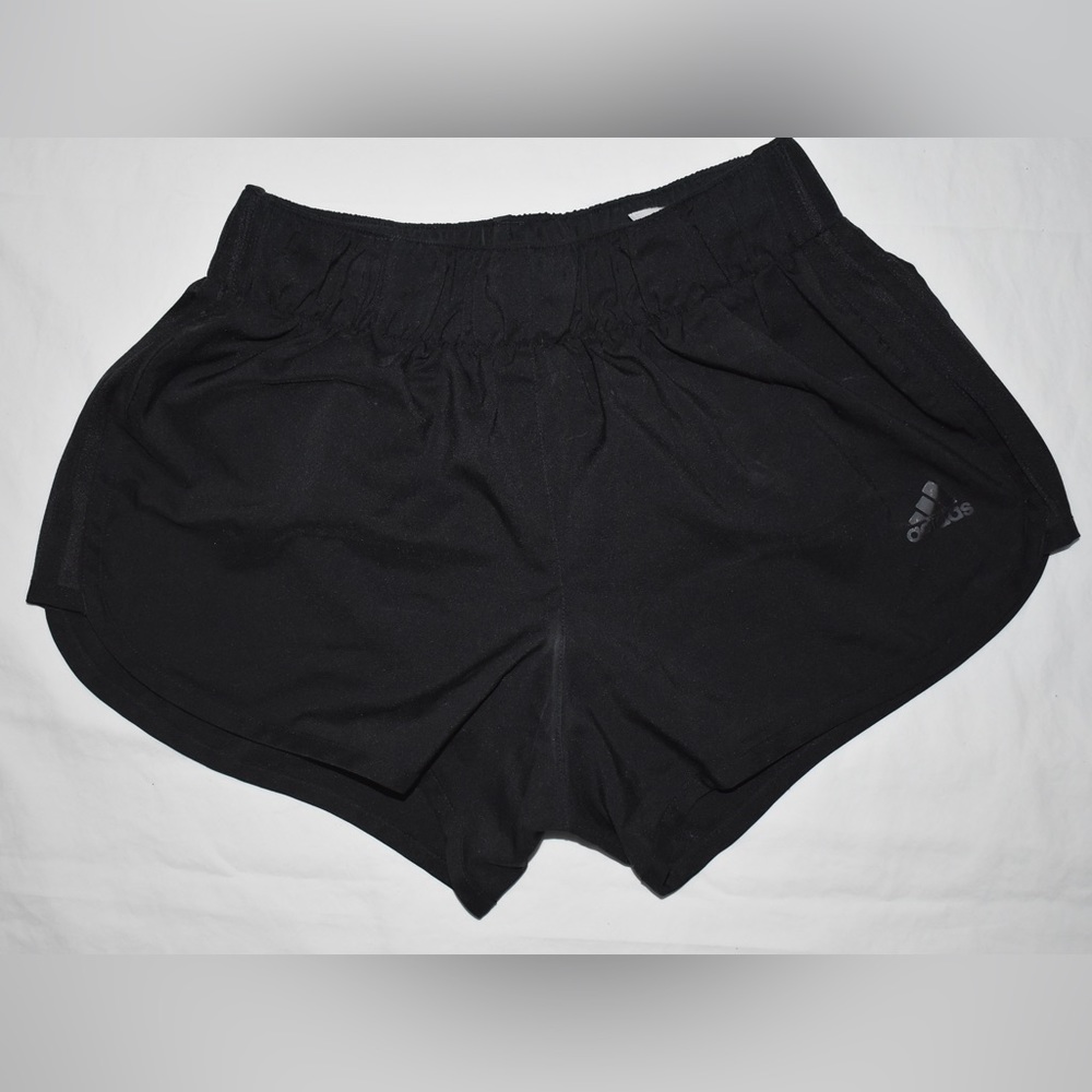 Adidas XS 3” shorts in black.
